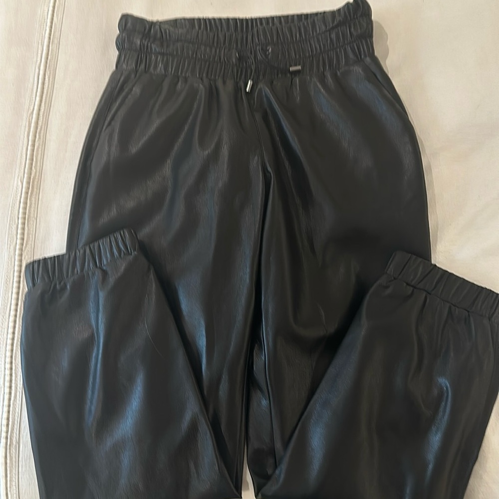 Joie faux leather black jogger size medium.